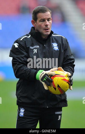 Fußball - Sky Bet Championship - Wigan Athletic gegen Birmingham City - DW Stadium. John Vaughan, Torwarttrainer der Stadt Birmingham Stockfoto