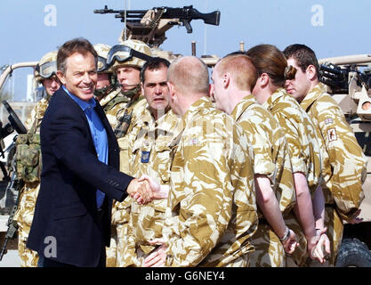 Tony Blair Basra Besuch Stockfoto