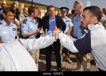 Tony Blair Basra Besuch Stockfoto