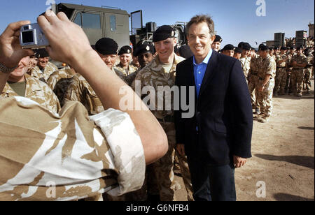 Tony Blair Basra Besuch Stockfoto