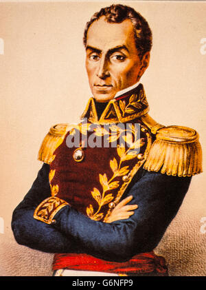 Simón José Antonio De La Santisima Trinidad Bolívar y Palacios de Aguirre, Brücke-Andrade y Blanco, bekannt als Simón Bolívar (Caracas, 24. Juli 1783 - Santa Marta, 17. Dezember 1830) Stockfoto