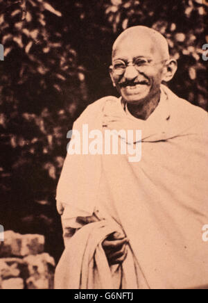 Mohandas Karamchand Gandhi - sagte Mahatma (Porbandar, 2. Oktober 1869 - Neu-Delhi, 30. Januar 1948) - Stockfoto