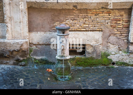 öffentliche Brunnen in Rione Regola Stockfoto