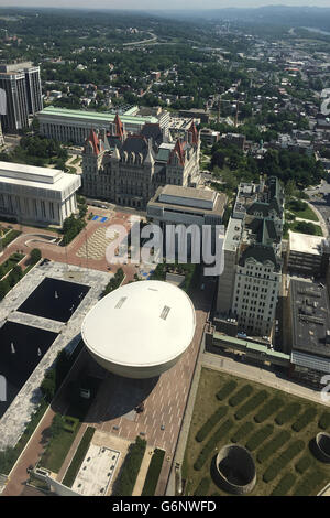 Eine Luftaufnahme der State Legislature in Albany, New York Stockfoto