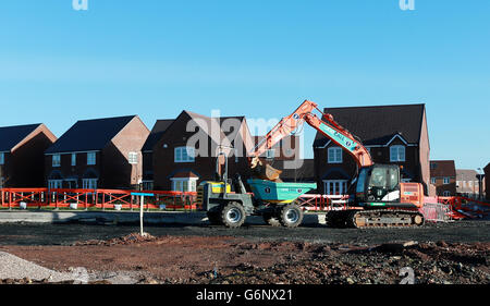 Neue Häuser in Worcester. Neue Wohnungen in der Norton Gegend von Worcester. Stockfoto