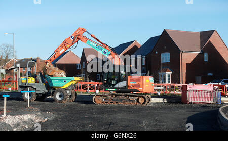 Neue Häuser in Worcester. Neue Wohnungen in der Norton Gegend von Worcester. Stockfoto