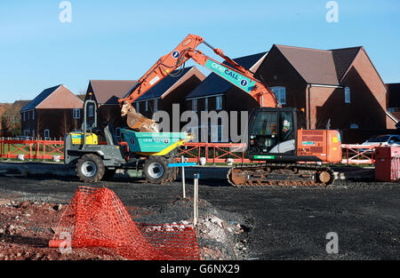 Neue Häuser in Worcester. Neue Wohnungen in der Norton Gegend von Worcester. Stockfoto