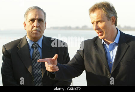 Tony Blair Basra Besuch Stockfoto