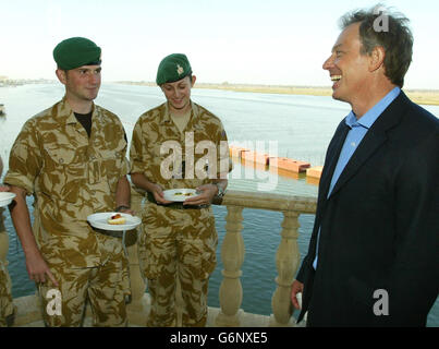 Tony Blair Basra Besuch Stockfoto