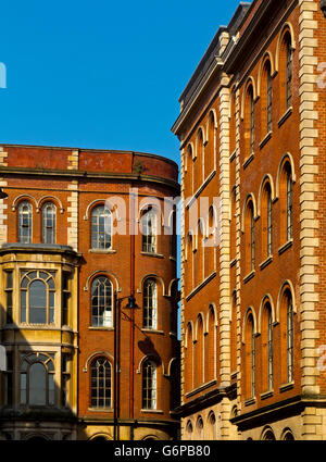 Roten Backsteingebäude im Bereich Lace Market von Nottingham City centre Nottinghamshire England UK wo Spitze Industrie beruhte Stockfoto