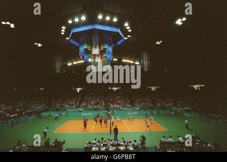 23-JUL-96. Die Olympischen Spiele In Atlanta. Herren Volleyball. USA / Argentinien an der Universität von Georgien Stockfoto