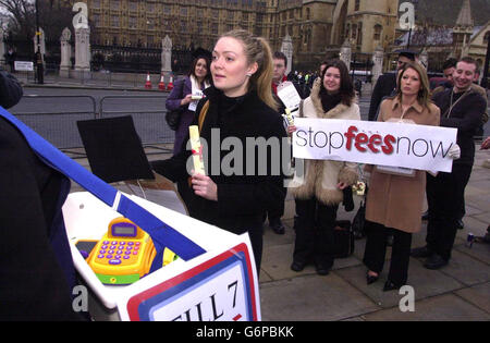 Studenten protestieren über Aufladung Gebühren Stockfoto