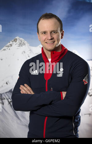 Olympische Winterspiele - Team GB Kitting Session - Tag zwei - adidas Center. Michael Goodfellow, Olympic-Teammitglied von GB bei den Herren, während der Team GB-Kitting-Session im adidas Center, Stockport. Stockfoto