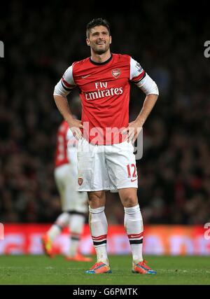 Fußball - Barclays Premier League - Arsenal gegen Fulham - Emirates Stadium. Olivier Giroud, Arsenal Stockfoto