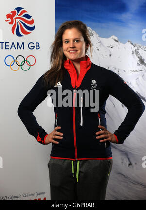 Olympische Winterspiele - Team GB Kitting Session - Tag zwei - adidas Center. Victoria Adams, GB Olympic Curling-Teammitglied der Damen, während der Team GB-Kitting-Session im adidas Center, Stockport. Stockfoto