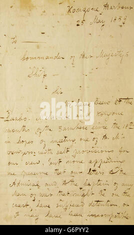 Livingstone Brief zum Verkauf Stockfoto