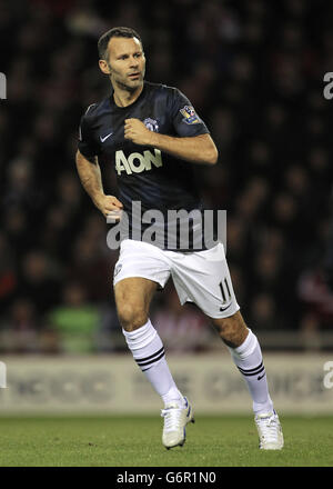 Fußball - Capital One Cup - Halbfinale - Erstes Teilstück - Sunderland gegen Manchester United - Stadium of Light. Ryan Giggs, Manchester United Stockfoto