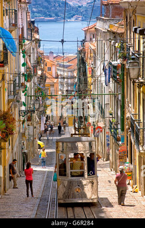 Elevador da Bica in Lissabon Stockfoto