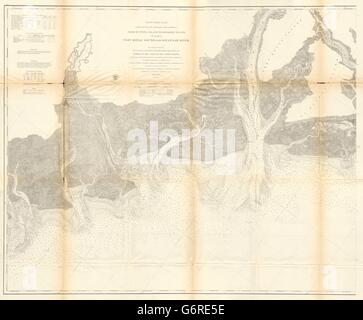 SC GA-Inseln: Savannah Port Royal Lowcountry Hilton Head. USCGS, 1870-Karte Stockfoto