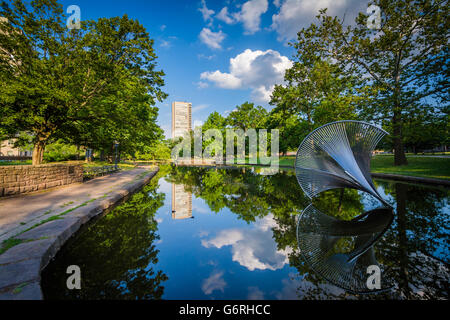 Der Seerosenteich im Bushnell Park in Hartford, Connecticut. Stockfoto