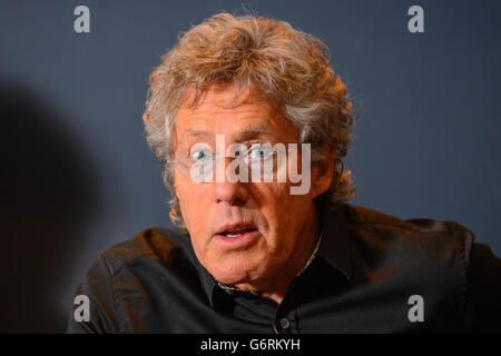 Roger Daltry von der WHO bei einer Pressekonferenz im Groucho Club in Soho, im Zentrum von London, um die Besetzung für die Teenage Cancer Trust Konzerte 2014 bekannt zu geben. Stockfoto