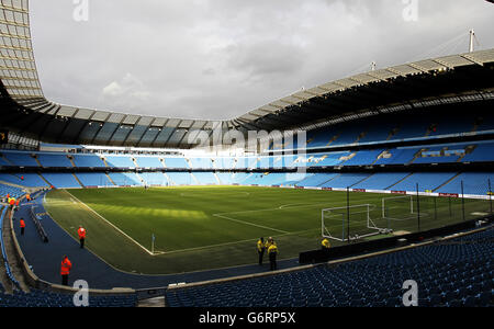 Eine allgemeine Ansicht des Etihad-Stadions, Heimat von Manchester City Stockfoto