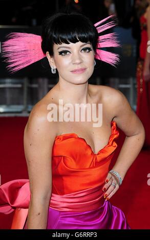 BAFTA Film Awards 2014 - Ankunft - London. Lily Allen bei den EE British Academy Film Awards 2014 im Royal Opera House, Bow Street, London. Stockfoto