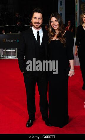 Christian Bale und Sibi Blazic bei der Verleihung der EE British Academy Film Awards 2014 im Royal Opera House, Bow Street, London. Stockfoto