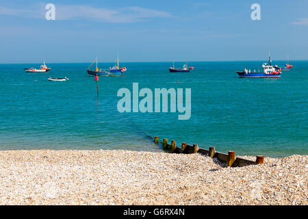 Der Kiesstrand in Selsey Bill West Sussex England UK Europe Stockfoto