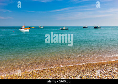 Der Kiesstrand in Selsey Bill West Sussex England UK Europe Stockfoto