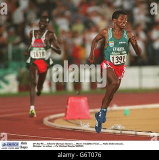 29-JUL-96, Olympische Spiele in Atlanta, Herrenfinale über 10.000m, Haile Gebrselassie, Äthiopien in Aktion Stockfoto