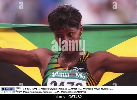 31-JUL-1996. Die Olympischen Spiele In Atlanta. Leichtathletik. 400-m-Hürden für Frauen. Deon Hemmings, Jamaika, Stockfoto