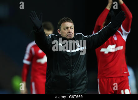 Billy Davies, Waldmanager von Nottingham, feiert in Vollzeit. Stockfoto