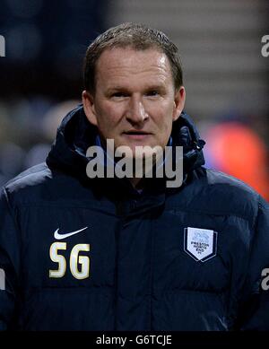 Fußball - FA Cup - vierte Runde - Replay - Preston North End gegen Nottingham Forest - Deepdale. Simon Grayson, Preston North End Manager Stockfoto