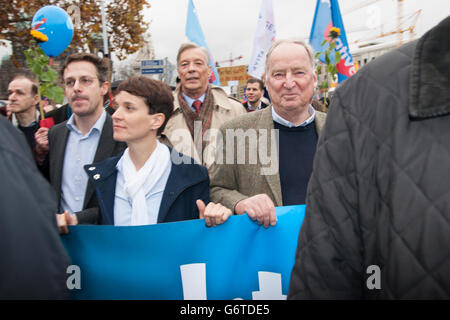 Demonstration durch deutsche Partei AfD in Berlin, Deutschland. Stockfoto