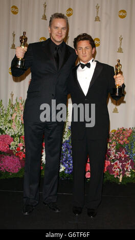 Robbins & Penn Oscars 2004 Stockfoto