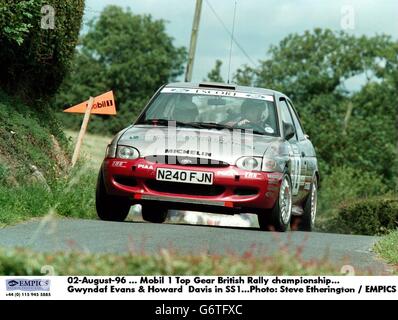 02-AUG-96 ... Mobil 1 Top Gear British Rally Championships ...Gwyndaf Evans und Howard Davis in SS1 Stockfoto