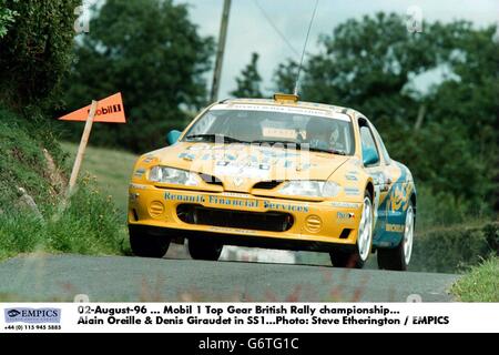 02-AUG-96. Mobil 1 Top Gear British Rally Championships . Alain Orielle und Denis Giraudet in SS1 Stockfoto