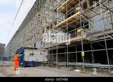 Abriss des Anwesens Heygate Stockfoto