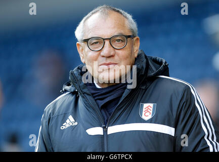 Fulham Manager Felix Magath beim Spiel der Barclays Premier League im Hawthorns, West Bromwich. Stockfoto