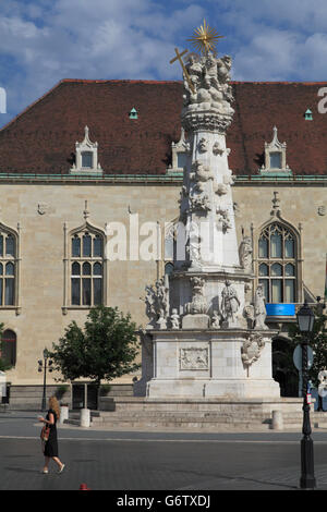 Ungarn, Budapest, Platz der Heiligen Dreifaltigkeit, Spalte, Burgviertel, Stockfoto