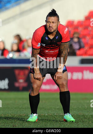 Rugby League - First Utility Super League - Salford Red Devils gegen Wakefield Wildcats - AJ Bell Stadium. Salford Red Devils' Junior Sa'U während des Super League-Spiels im AJ Bell Stadium, Salford. Stockfoto