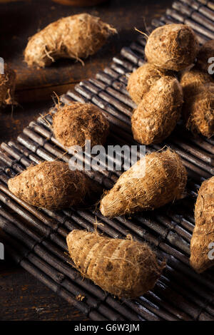 Rohe Bio braune Eddoes bereit zum Kochen Stockfoto