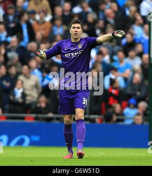 Fußball - Capital One Cup - Finale - Manchester City gegen Sunderland - Wembley Stadium. Costel Pantilivon, Manchester City Stockfoto