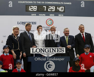 Sport - offizielle Glasgow 2014 Countdown Uhr Einschalten - Glasgow Central Station Stockfoto