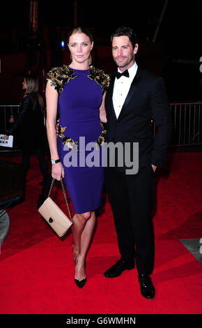 BAFTA Games Awards 2014 - London. Jodie Kidd und David Blakeley nehmen an den British Academy Games Awards im Tobacco Dock, London, Teil. Stockfoto