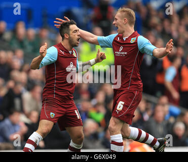 Danny ings von Burnley feiert sein zweites Tor Stockfoto