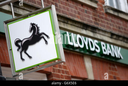 Bankaktien. Allgemeine Ansicht eines Schildes für Lloyds Bank Stockfoto