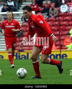 Stewart Downing von Middlesbrough in Aktion während des Barclaycard Premiership-Spiels im Riverside Stadium, Middlesbrough. Stockfoto