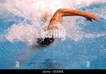 Mark Foster bei den Men 50 m Freestyle Finals während der British Swimming Olympic Trials im Ponds Forge International Sports Center, Sheffield. Stockfoto